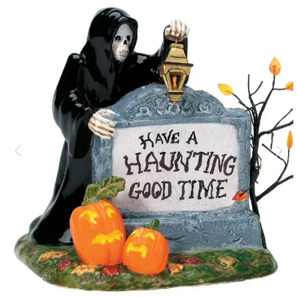 Department 56 Snow Village Halloween Spooky Sign Grim‎ Reaper 53044 Customizable